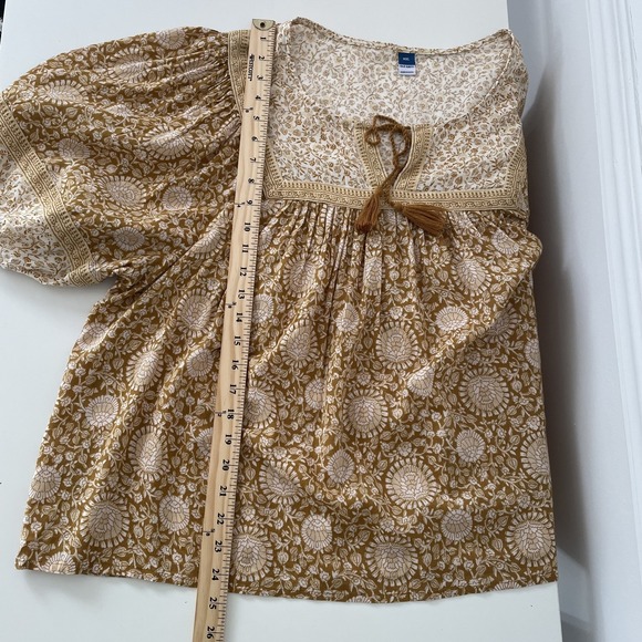 NEW Old Navy Yellow Floral Peasant Blouse XXL Boho Western Cottagecore Prairie - Picture 9 of 9
